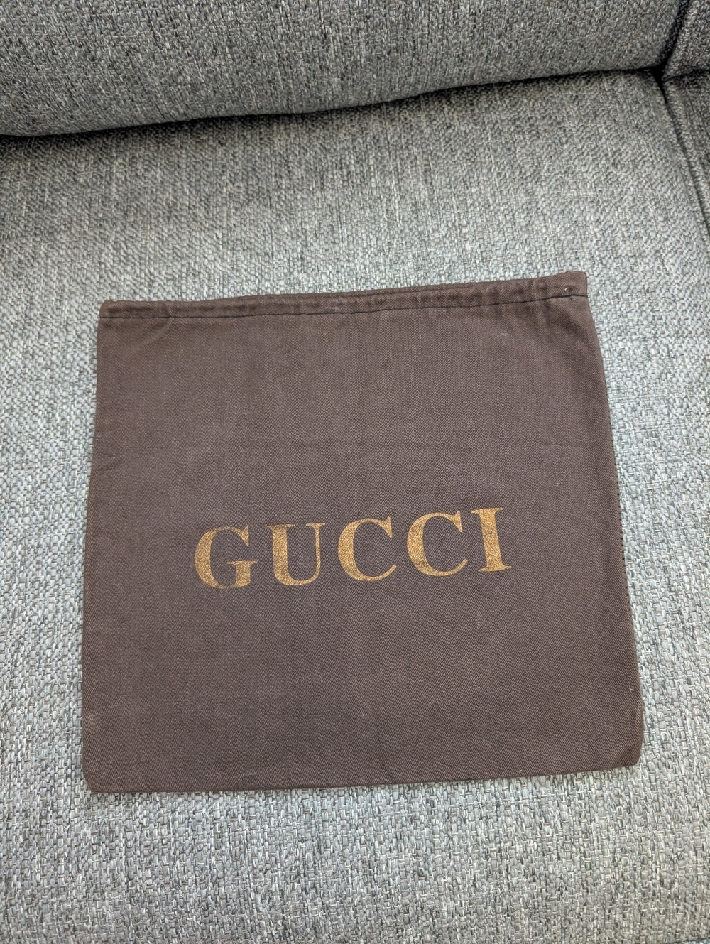 Gucci Brown Fabric Dust Pouch with Gold Logo